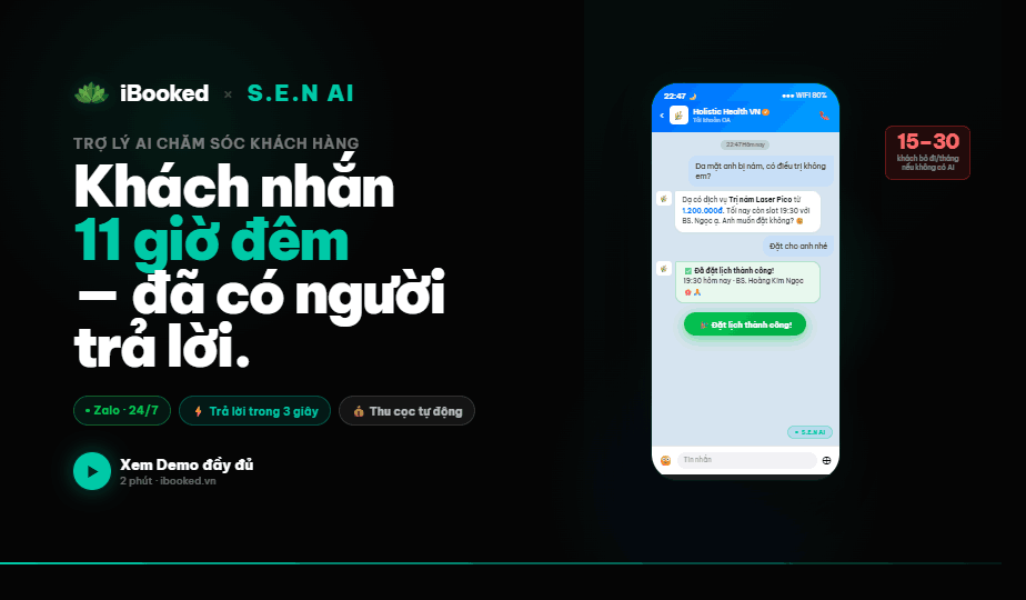 Trả lời khách trong vài giây, chốt lịch cả lúc nửa đêm