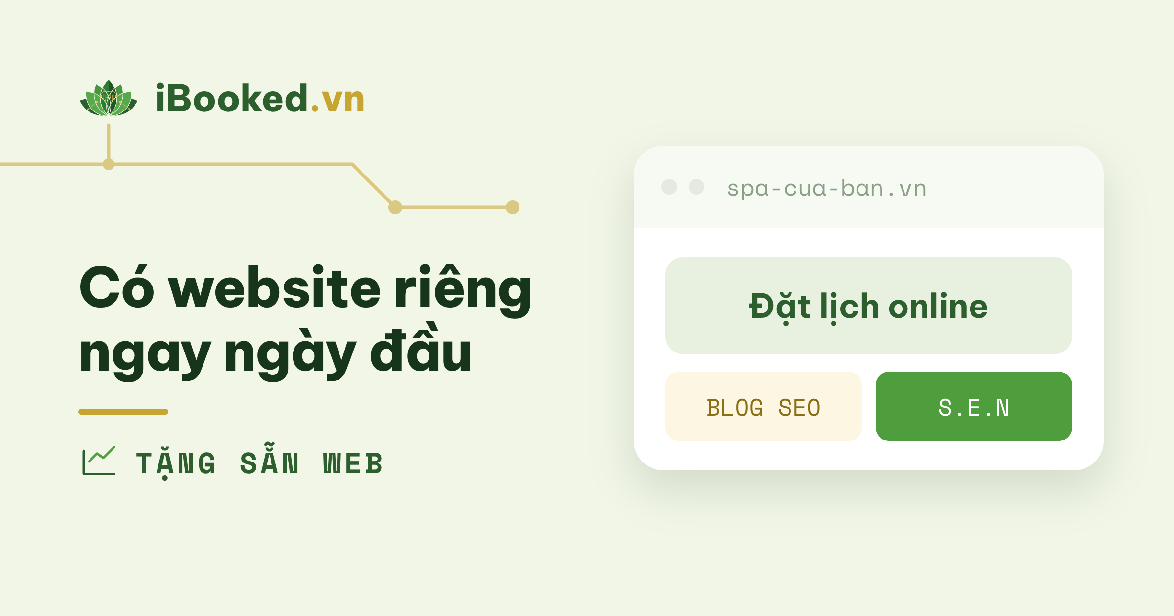 Website riêng chuyên nghiệp, có sẵn S.E.N và blog SEO — ngay trong ngày đầu